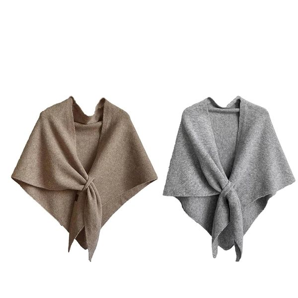 2Pcs Plain Women's Scarf, Women's Solid Colour Scarf Shoulder Scarf Cape