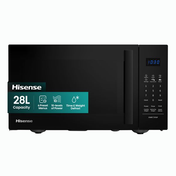 Hisense 28L 800W Electronic Microwave Oven with Handle - Black