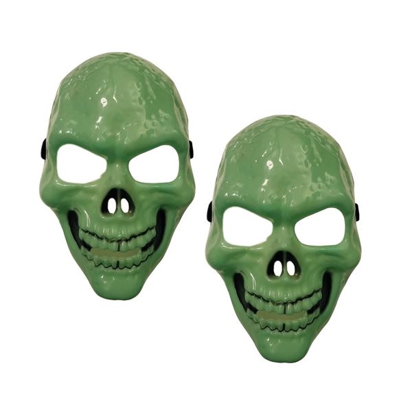 Halloween Cosplay Glow in the Dark Skull Plastic Mask (Set of 2)