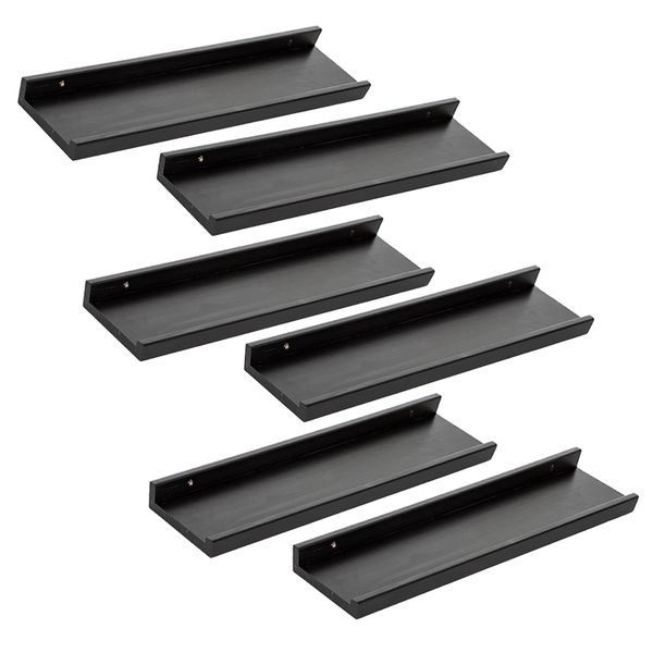 AIYATO Floating Shelves for Wall, Wall Mounted Shelf Set 6-Floors black