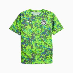 Puma Men's Manchester City F.C Warm Up Football Shirt - Pro Green/Hyperlink Blue