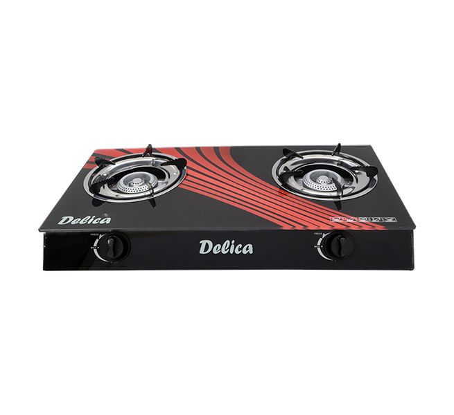 Delica Tempered Glass Panel 2 Burner Gas Stove