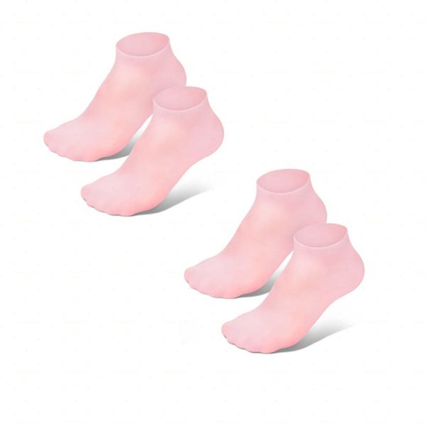 2 Pairs Silicone Moisturizing Socks for Women Dry Cracked Feet, Soft Socks