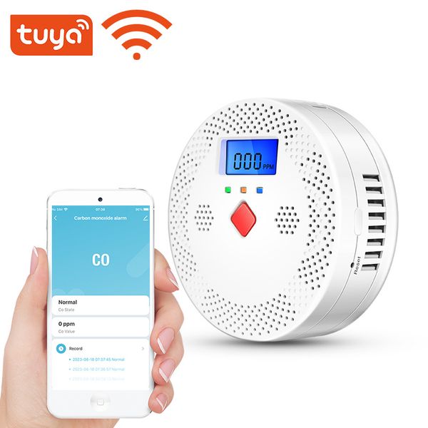 Tuya Smart WiFi Carbon Monoxide Detector with LCD Display and Alarm System