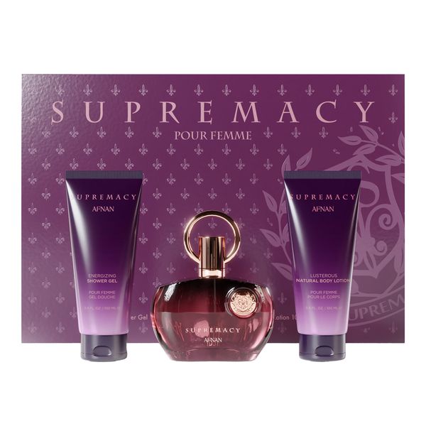 Afnan Gift Set Supremacy Purple 100ml Edp+ShowerGel 100ml+BodyLotion 100ml