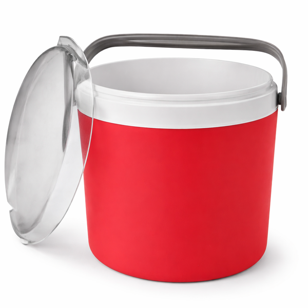 8.5L Portable Ice Cooler Bucket with Lid and Carry Handle-Red