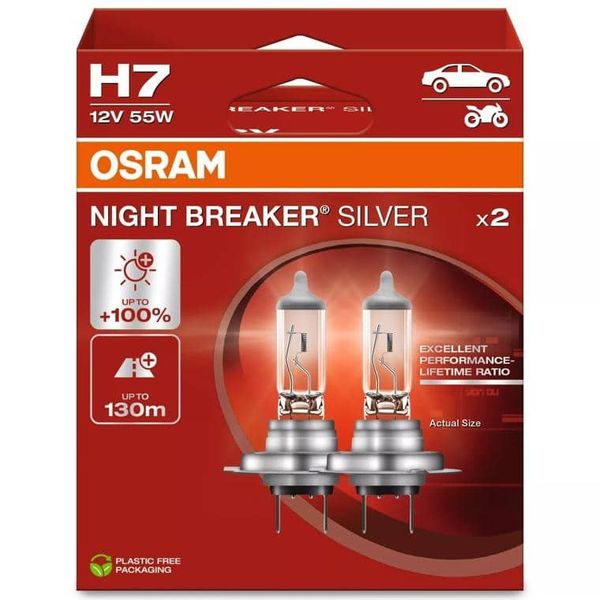 H7 Osram Night Breaker Silver 12V 55W - Set of 2