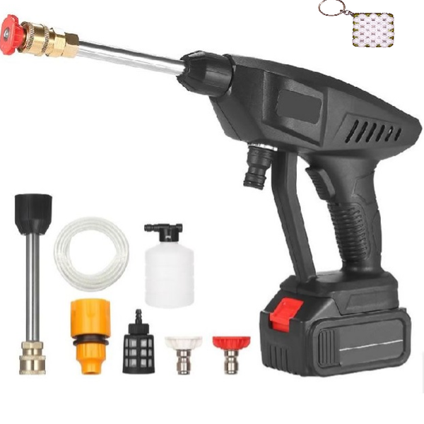 Rechargeable High-Pressure 24V Car Washing Machine Gun Set+Key Holder
