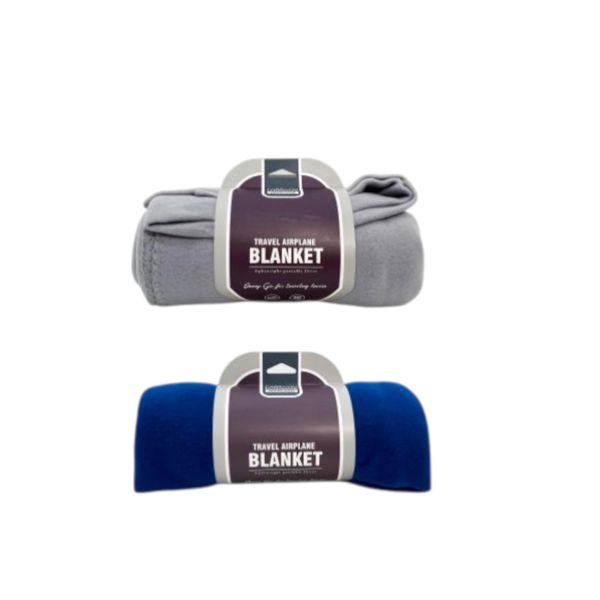 2 Piece - Travel Airplane Blanket - 140cm Soft Fleece Throw