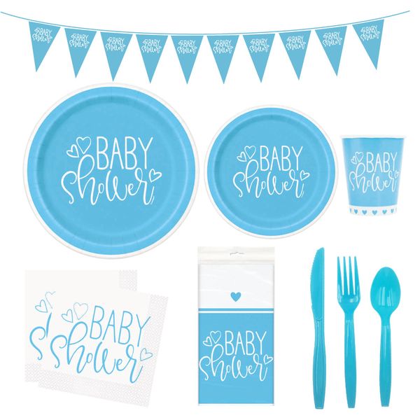 iKids 16 Guests Baby Shower Party Tableware-Boy