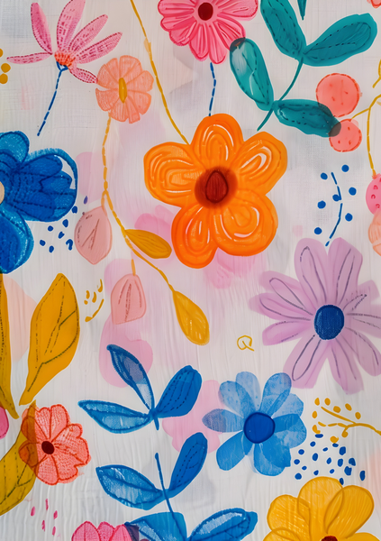 Wall Art Canvas - Abstract Pink Flowers