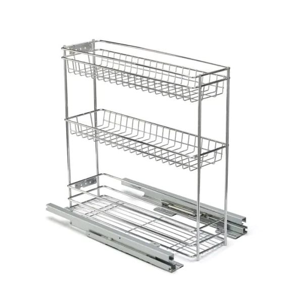 3 Tier Base Mounted Pull Out Kitchen Utensil Rack 200 Unit,D470mm,H458mm