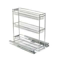 Base Mounted Pull Out - 3 Tier - Chrome Plated - 150 Unit