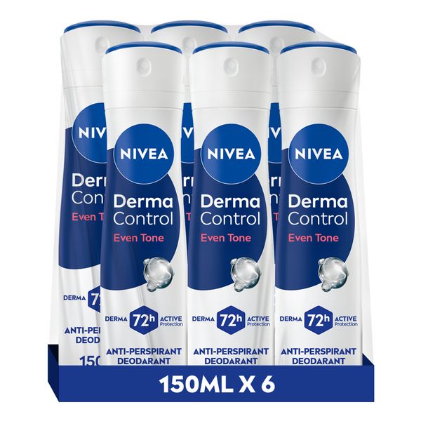 NIVEA Derma Control Even Tone Anti-Perspirant Spray 6x150 ml
