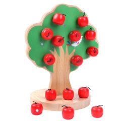 Montessori Wooden Magnetic Apple Tree Educational Toy for Kids