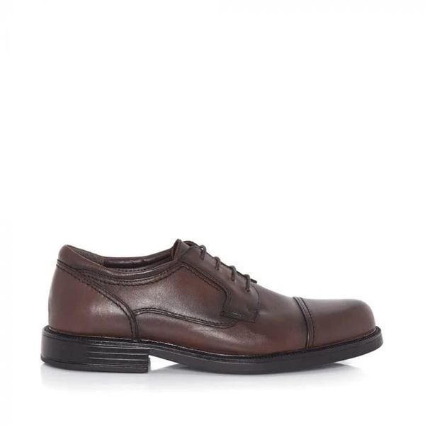 Green Cross Men's Genuine Leather Lace-Up Shoes - Brown