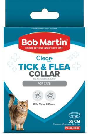 BOB MARTIN Clear+ Tick &amp; Flea Collar for Cats