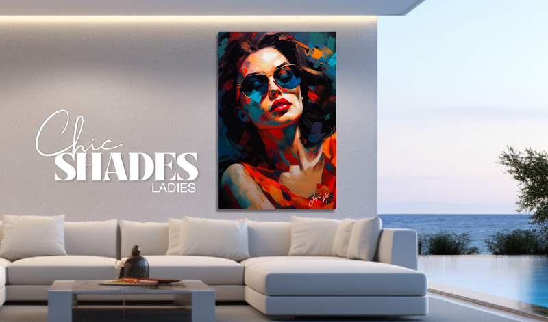 Exclusive Wall Art Canvas: Chic Shades Ladies - Sunglass Fashion (A0)