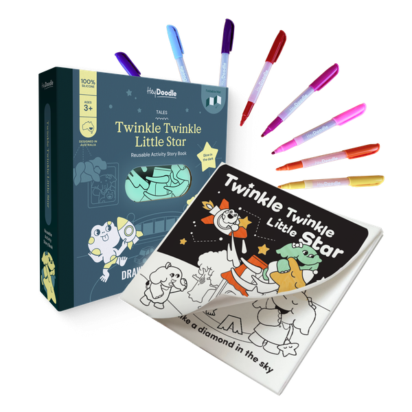 HeyDoodle Twinkle Twinkle Little Star Tales - Reusable Colouring Book