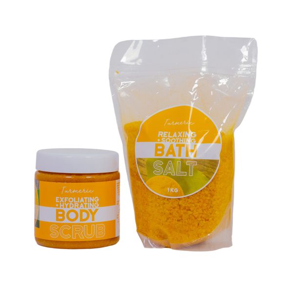 Tumeric Bath Salt+ Body Scrub Combo Set