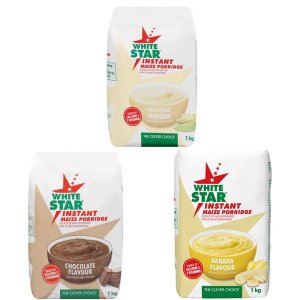 White Star Instant Maize Porridge - Original, Chocolate, Banana Flavours