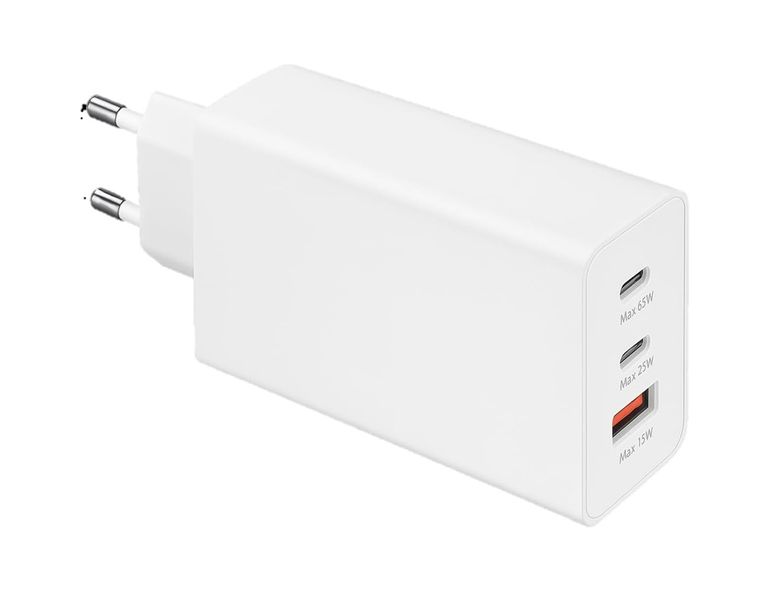 65W PD Super Fast Trio Charger - 3-Port USB-C Power Adapter for Phones SE