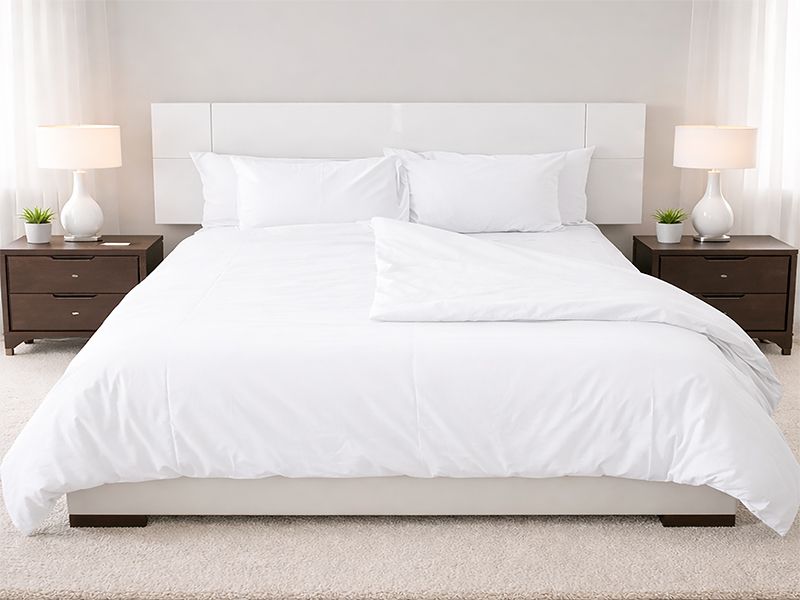Rey's Fine Linen - Hotel Collection Plain Duvet Cover Set 6 Piece