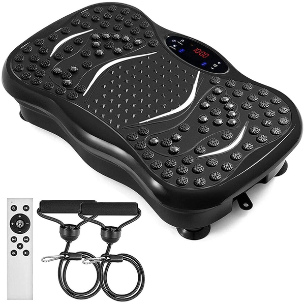 Vibration Plate Exercise Machine Whole-Body Fitness with Resistance Bands