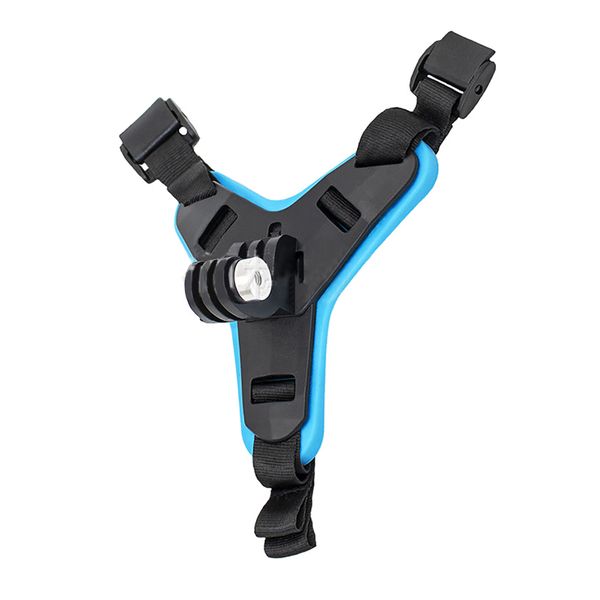 Motorcycle Helmet Chin Strap Mount Compatible with Action Cameras Blue