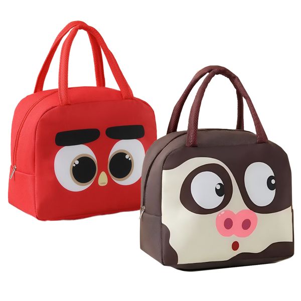 2Pack Cartoon Insulated Lunch Bag Picnic Bag Cartoon Lunch Bag Tote Bag