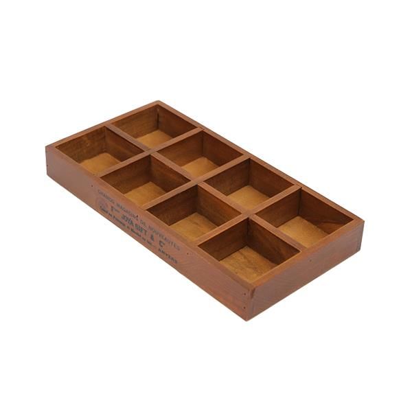 Classic Retro Wooden Desktop Storage Box - 8 Grid