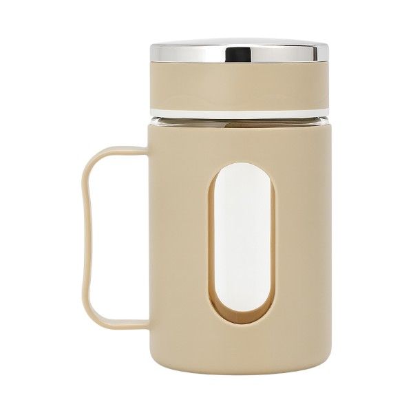 Double-Layer Insulated Glass Water Cup With Handle