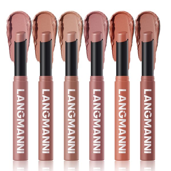 6-Piece Set of Velvet Lipstick Pencils with Non-Transferring Formula