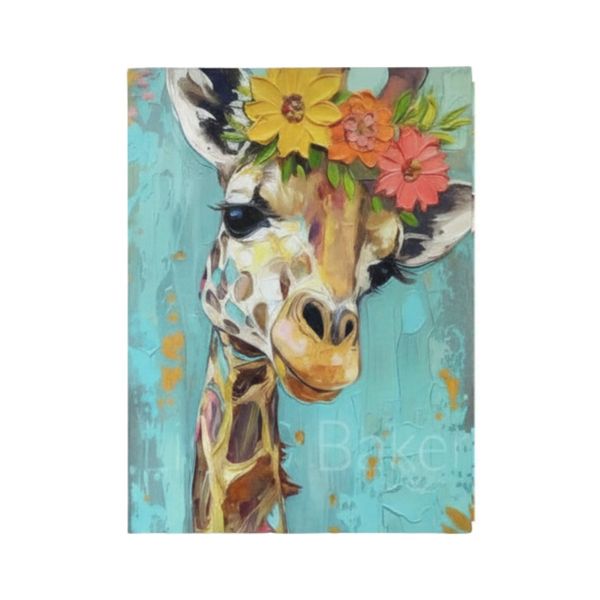 DIY Number Painting Kit - Framed Mounted Canvas. Peek-a-Boo Giraffe
