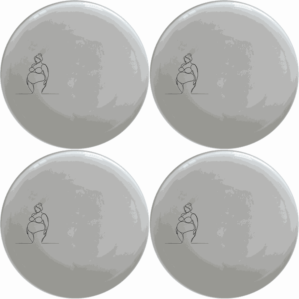 Fat Curvey Ladies Side Plate Set of 4 - Range 3