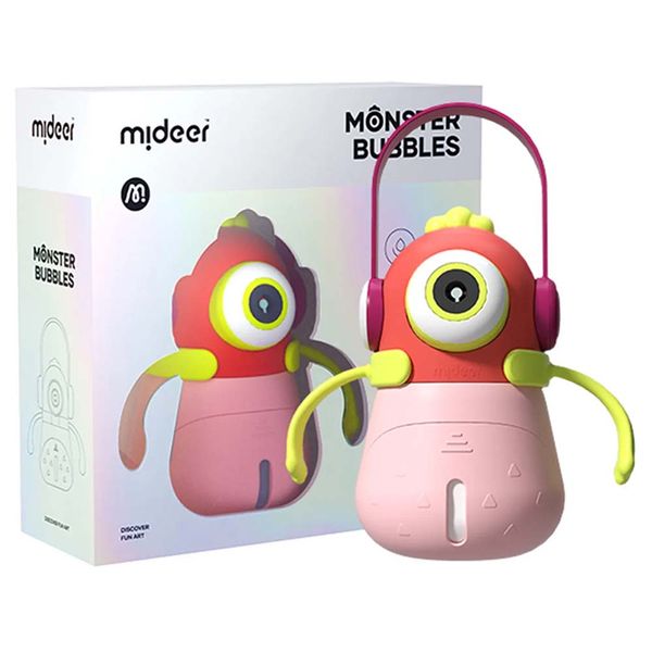 Mideer Monster Bubbles: Interactive Bubble Machine w Lights and Music: Pink