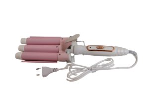 Light Pink Hair Curling Iron 3 Barrel Ceramic Wand Curler