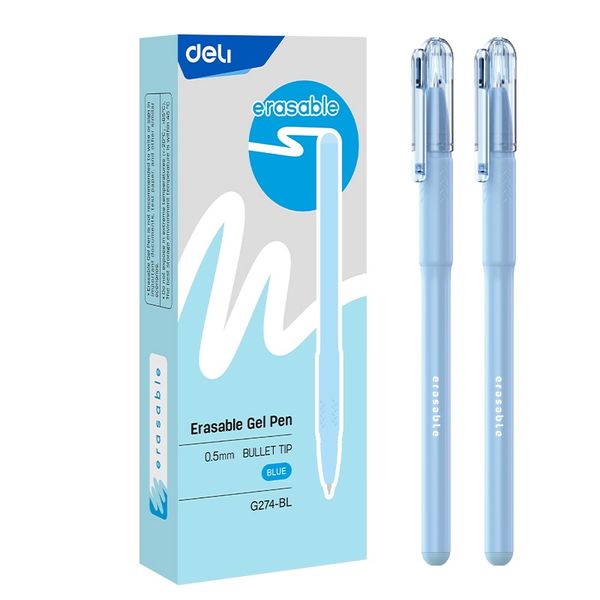 Deli Deli Erasable Gel Pen Bullet Tip:0.5mm 12 pcs