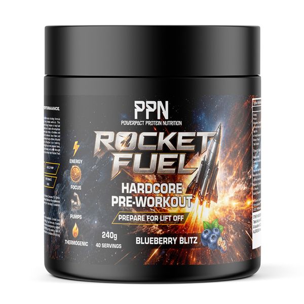 PowerPact Protein Rocket Fuel Pre-Workout-Blueberry Blitz- 240g