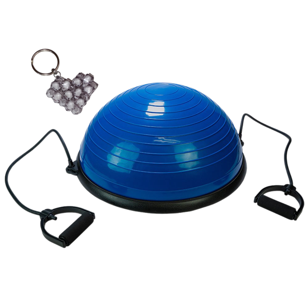 Yoga Balance Half Ball with Resistance Bands and Handmade Keyholder