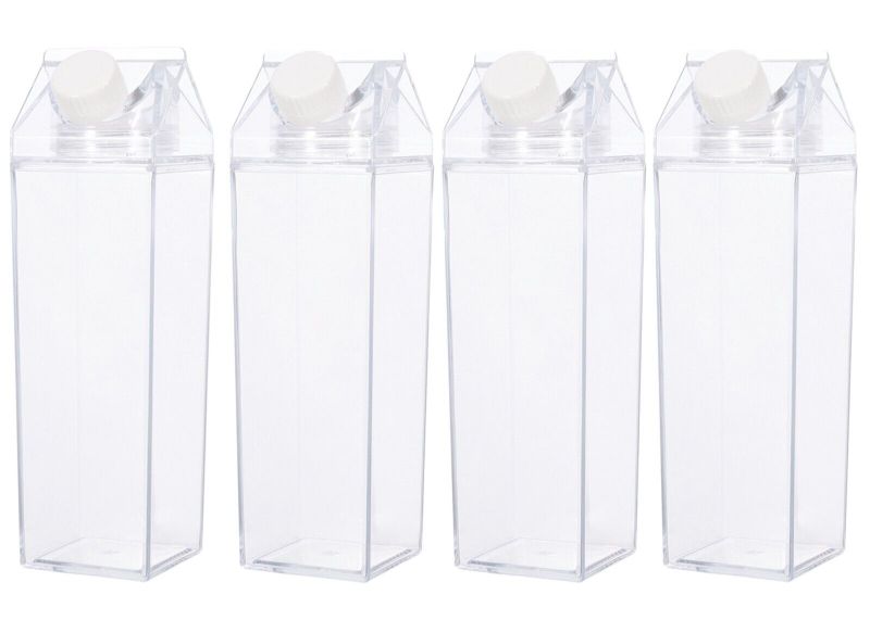 Yax Pack Of 4 Multi-function Clear Plastic Bottle - 1000ml