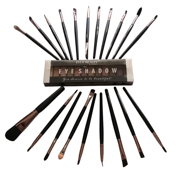 Glam Goddess 20-Piece Makeup Brush Set with Eye Shadow Palette by ASR