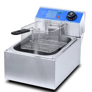 Conic 6L Stainless Steel Electric Deep Fryer with Lid
