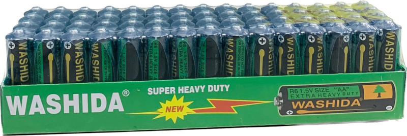 60 Washida Super Heavy Duty R6 1.5V Size "AA " Batteries