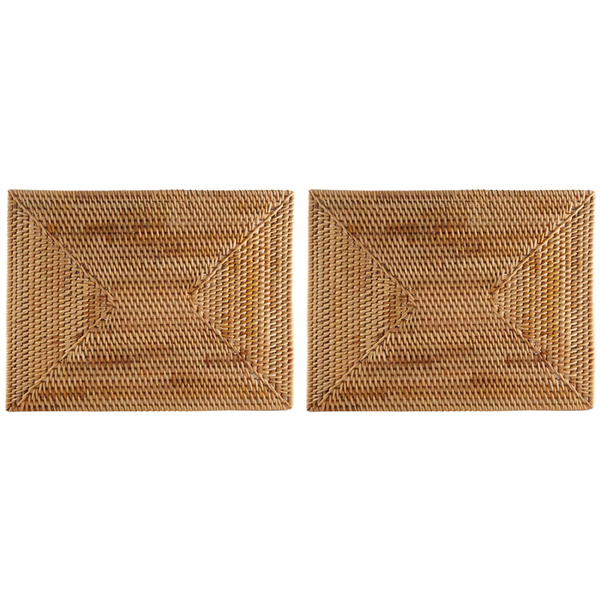 Table Non Slip Rattan Placemats Dining Table Heat Resistant 2Piece