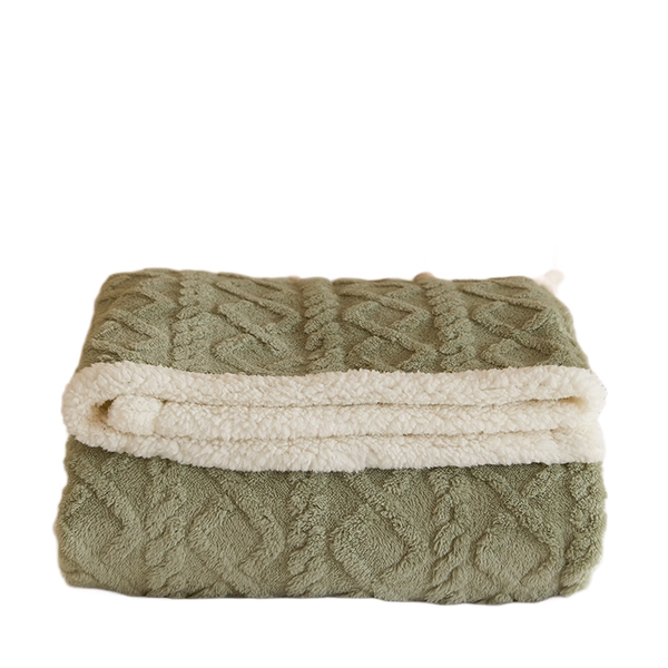 Coral Velvet Napping Blanket Winter Blanket Green 70x100cm