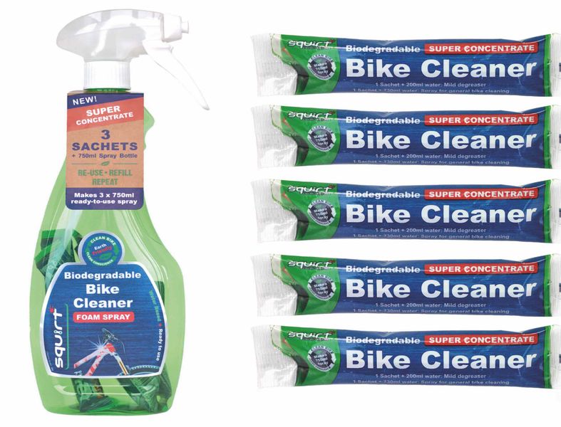 Squirt Bike Wash 750ml Bottle + 3x20ml + 5 Extra Super Concentrate Sachets