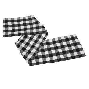Black and White Plaid Table Runner,for Party Home Decor- 13X70Inch
