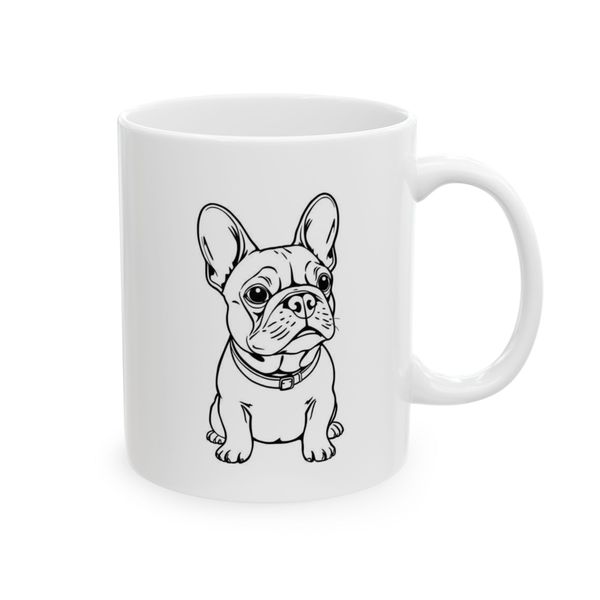 French Bulldog Coffee Mug - Sitting Puppy Line Drawing