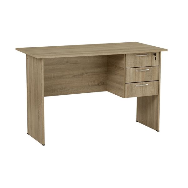 Bragg Eco Student Office Desk with 3 Drawers, Medium Oak
